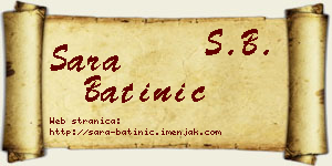 Sara Batinić vizit kartica